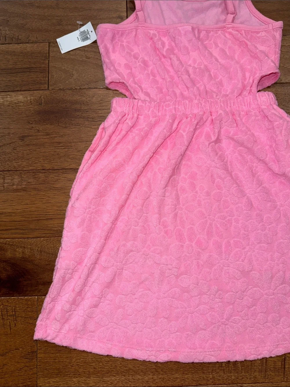 Girls Old Navy Sleeveless Terry Side-Cutout Floral Pink Dress - Size S (6/7)